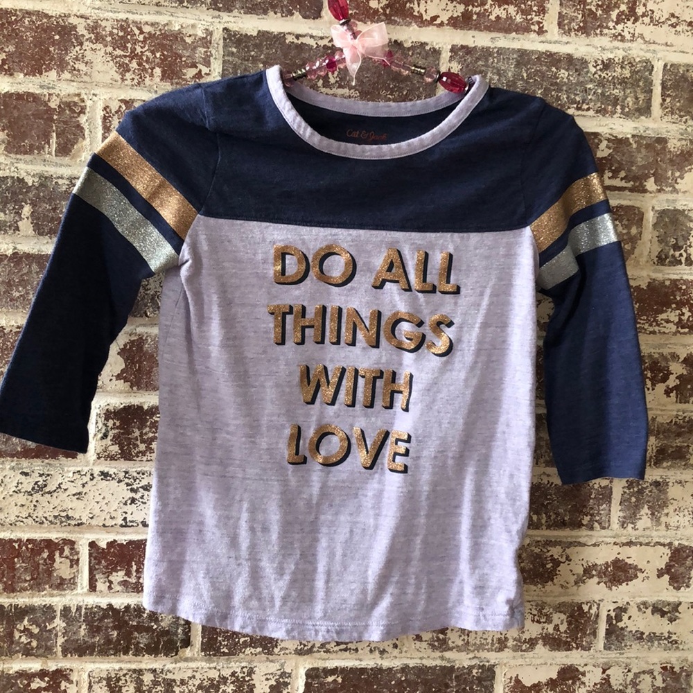 Girls Cat & Jack 3/4 Sleeve Size L 10/12